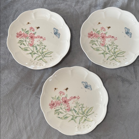 Lenox Other - Lenox Butterfly Meadow‎ Swallowtail 9” Dessert Luncheon Plates Set of 3 Cottage.